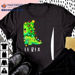 Dinosaur Light Tree Rex Merry Christmas Shirt