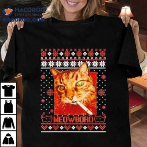 Meowboro Smoking Cat Christmas Ugly Funny Shirt