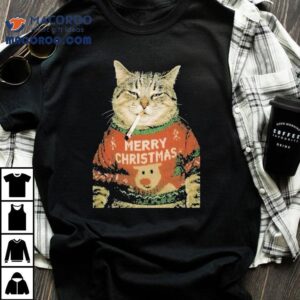 Merry Christmas Cat Cigarettes Shirt