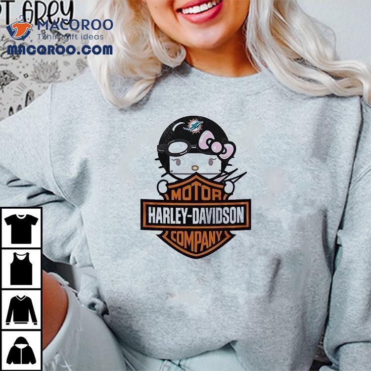 Miami Dolphins X Hello Kitty Motor Harley Davidson Shirt Miami Dolphins X Hello Kitty Motor Harley Davidson Shirt