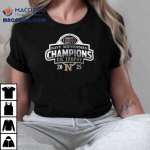 Navy Midshipmen Cic Trophy Champions Mascot Logo Tshirt
