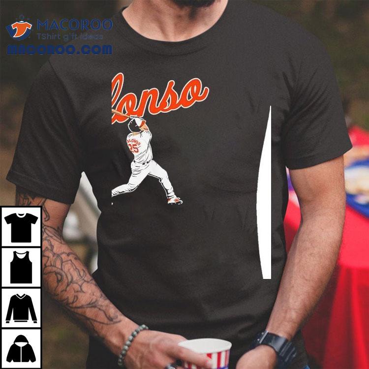 Pete Alonso Baltimore Orioles Slugger Swing Shirt Pete Alonso Baltimore Orioles Slugger Swing Shirt