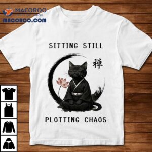 Sitting Still Plotting Chaos Calming Zen Cat Shirt
