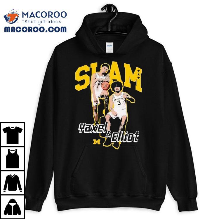 Slam Yaxel Lendeborg And Elliot Cadeau Michigan Wolverines Basketball Shirt Slam Yaxel Lendeborg And Elliot Cadeau Michigan Wolverines Basketball Shirt