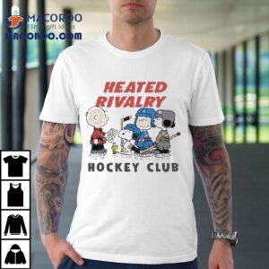 Snoopy And Charlie Brown The Peanuts Heated Rivalry Hockey Club Tshirt