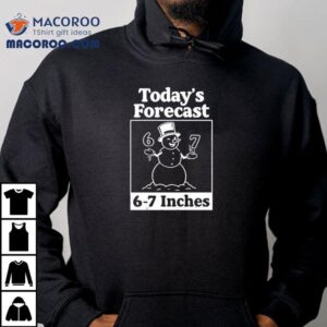 Snowman Holding 6 7 Today’s Forecast 6 7 Inches Merry Christmas Shirt