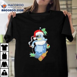 Stocking Stuffer Bendy Holding Cigar Merry Christmas Shirt