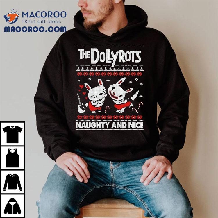 The Dollyrots Naughty And Nice Holiday Ugly Christmas Shirt The Dollyrots Naughty And Nice Holiday Ugly Christmas Shirt