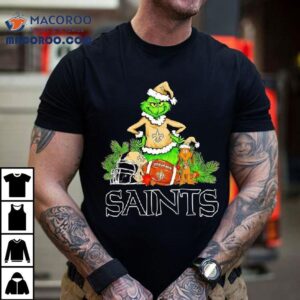 The Grinch And Max New Orleans Saints Christmas Helmet Items Shirt