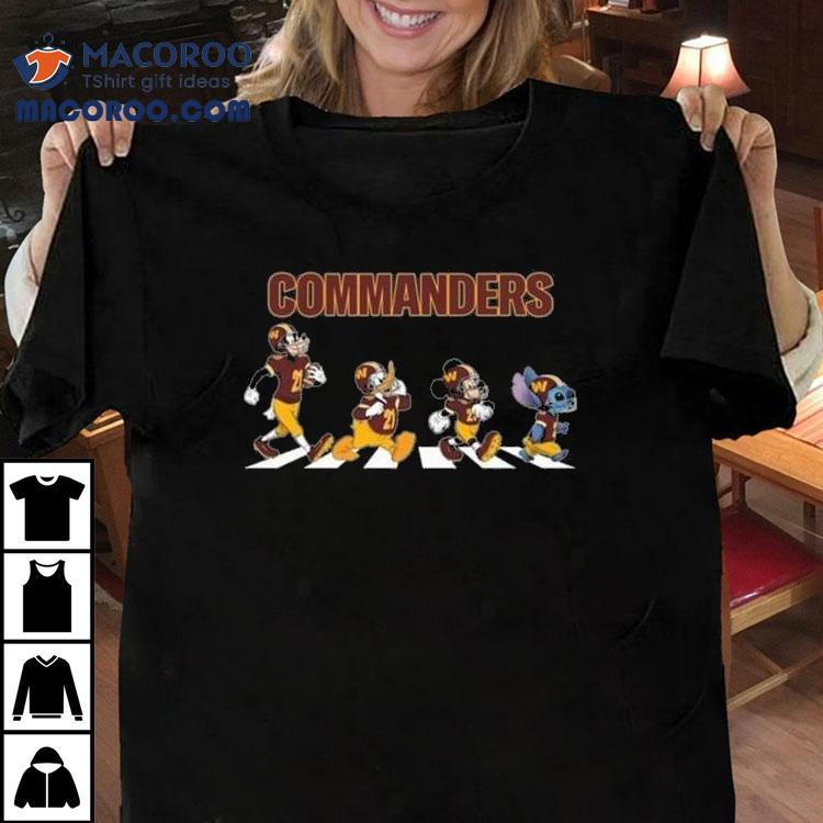 Washington Commanders X Stitch Mickey Mouse Donald Duck And Goofy Dog Abbey Road 2025 Shirt Washington Commanders X Stitch Mickey Mouse Donald Duck And Goofy Dog Abbey Road 2025 Shirt