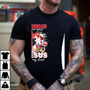 Atlanta Hawks Mascot In My Veins Jesus In My Hear Tshirt