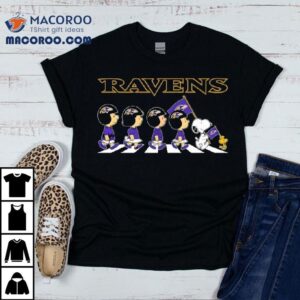 Baltimore Ravens X Peanuts Snoopy Abbey Road Tshirt