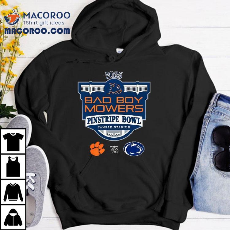 Clemson Tigers Vs Penn State Nittany Lions Football Bad Boy Mowers Pinstripe Bowl 2025 Shirt Clemson Tigers Vs Penn State Nittany Lions Football Bad Boy Mowers Pinstripe Bowl 2025 Shirt