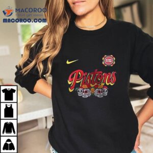 Detroit Pistons Da De Los Muertos Skeleton Logo Shirt 2 Detroit Pistons Da De Los Muertos Skeleton Logo Tshirt