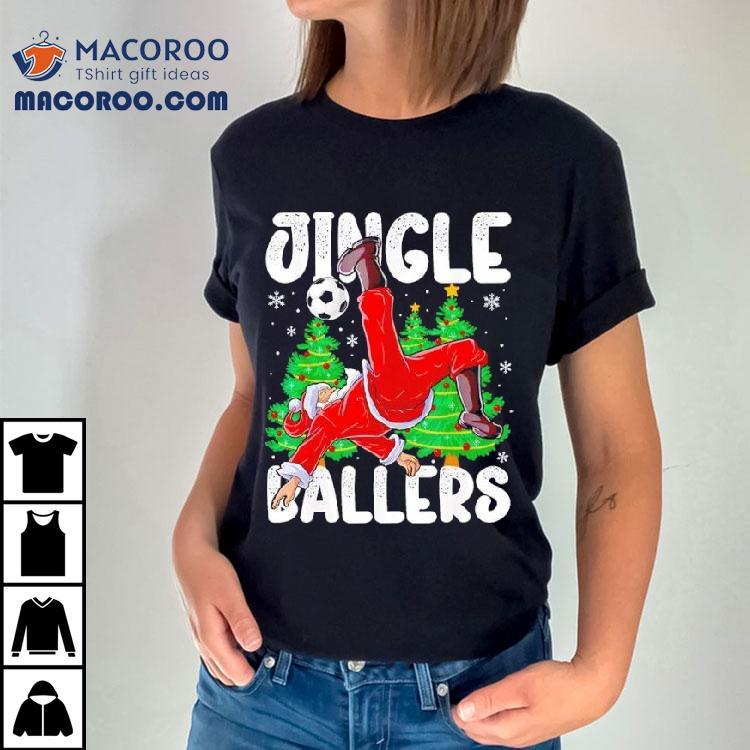 Jingle Ballers Santa Football Christmas Soccer Plaid Shirt Jingle Ballers Santa Football Christmas Soccer Plaid Shirt