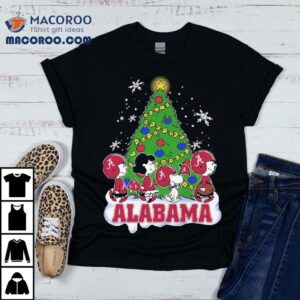 Peanuts Characters X Alabama Crimson Tide Merry Christmas Tshirt