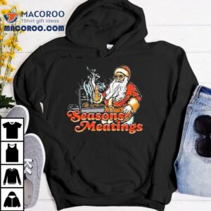 Seasons Meatings Santa Bbq Beer Merry Christmas S Tshirt