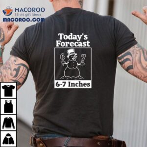 Snowman Holding Today S Forecast Inches Merry Christmas Tshirt