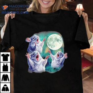 Three Chinchillas Howling At The Moon Cute Animal Meme Tshirt