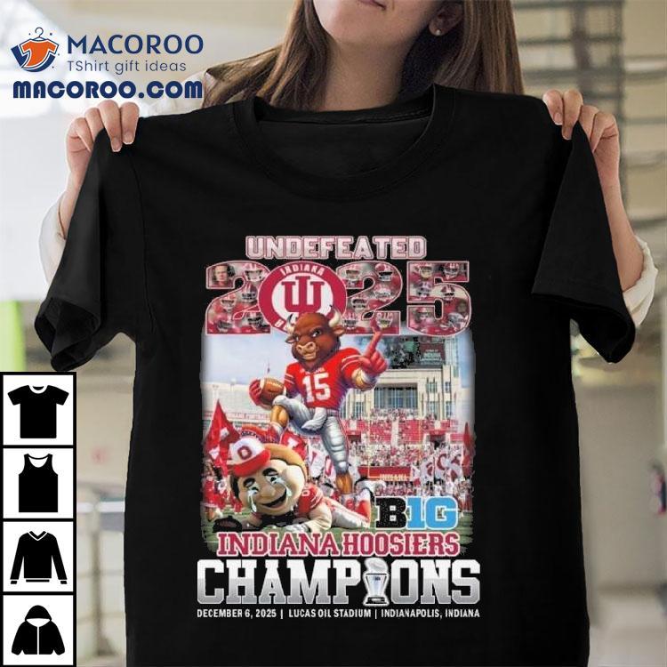 Undefeated 2025 Indiana Hoosiers Big 10 Champions Mascot Shirt Undefeated 2025 Indiana Hoosiers Big 10 Champions Mascot Shirt