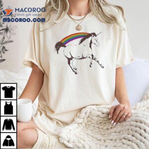 Unicorn With Rainbow Tshirt
