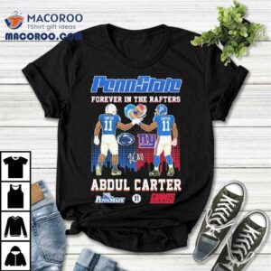Abdul Carter Penn State Nittany Lions X New York Giants Forever In The Rafters Tshirt