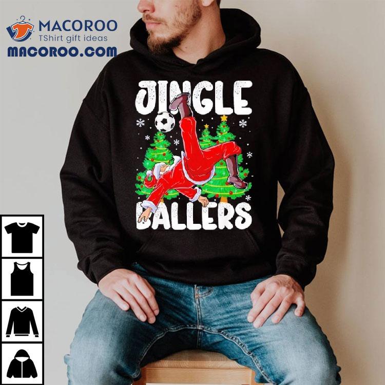 Jingle Ballers Santa Football Christmas Soccer Plaid Shirt Jingle Ballers Santa Football Christmas Soccer Plaid Shirt
