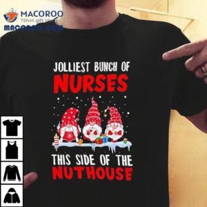 Jolliest Bunch Of Nurses This Side Of The Nuthouse Christmas Gnomes Shirt 3 Jolliest Bunch Of Nurses This Side Of The Nuthouse Christmas Gnomes Tshirt