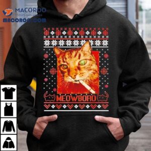 Meowboro Smoking Cat Christmas Ugly Funny Shirt 3 Meowboro Smoking Cat Christmas Ugly Funny Tshirt