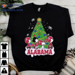 Peanuts Characters X Alabama Crimson Tide Merry Christmas Tshirt