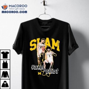 Slam Yaxel Lendeborg And Elliot Cadeau Michigan Wolverines Basketball Shirt 3 Slam Yaxel Lendeborg And Elliot Cadeau Michigan Wolverines Basketball Tshirt