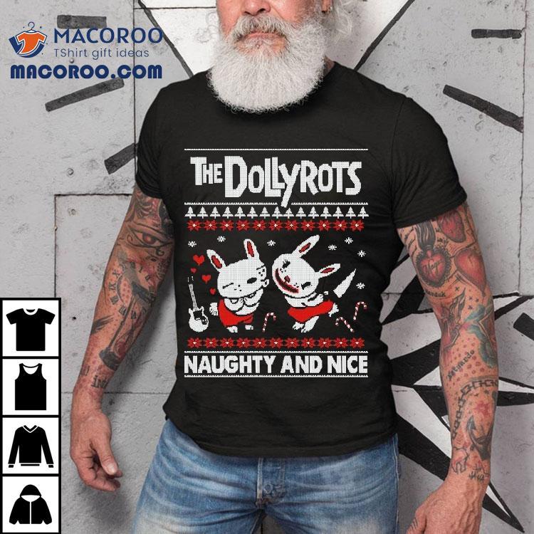 The Dollyrots Naughty And Nice Holiday Ugly Christmas Shirt The Dollyrots Naughty And Nice Holiday Ugly Christmas Shirt