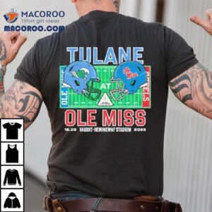 Tulane Vs Ole Miss 2025 College Football Playoff At Kyle Field 12-20-2025 Helmet Shirt 3 Tulane Vs Ole Miss College Football Playoff At Kyle Field Helme Tshirt
