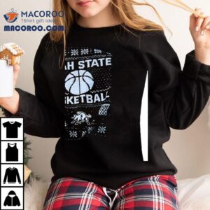 Utah State Aggies Basketball Christmas Shirt 3 Utah State Aggies Basketball Christmas Tshirt