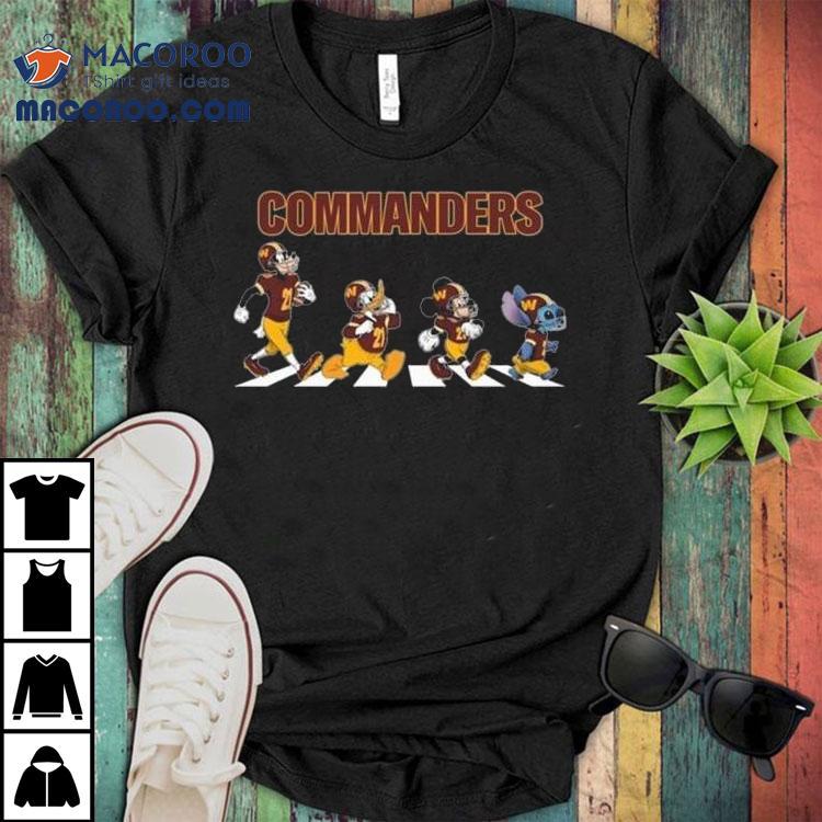 Washington Commanders X Stitch Mickey Mouse Donald Duck And Goofy Dog Abbey Road 2025 Shirt Washington Commanders X Stitch Mickey Mouse Donald Duck And Goofy Dog Abbey Road 2025 Shirt