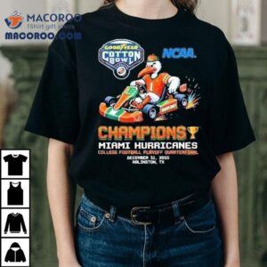 Miami Hurricanes Champion Goodyear Cotton Bowl Classic Cfp Quarterfinal December Att Stadium Arlington Ncaa Mario Kart Masco Tshirt