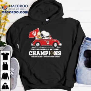 Snoopy And Woodstock X Indiana Hoosiers Driving Car College Football National Champions Tshirt
