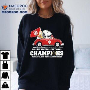 Snoopy And Woodstock X Indiana Hoosiers Driving Car College Football National Champions Tshirt