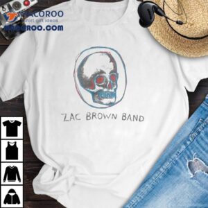 Zac Brown Band Red And Blue Skull Tshirt