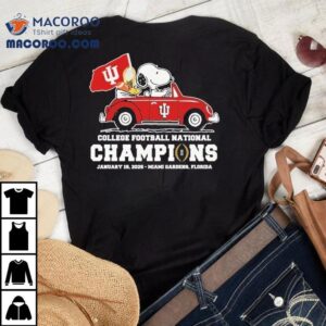 Snoopy And Woodstock X Indiana Hoosiers Driving Car College Football National Champions Tshirt