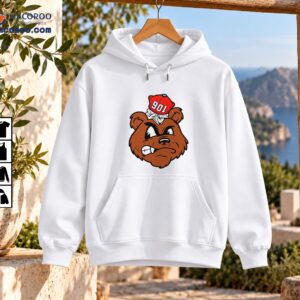 Angry brown bear graphic wearing a red cap with white 901 lettering and bold black outlines