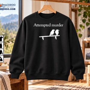 Attempted Murder Crow Pun Two Birds Minimalist Graphic Shirt