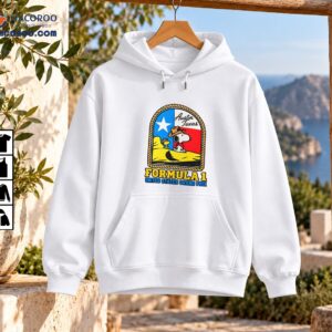 Vintage Austin Texas Formula 1 United States Grand Prix graphic with Snoopy, Woodstock, a cowboy hat, and Texas colors