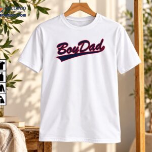 BoyDad Vintage Baseball Script Fatherhood Graphic Shirt