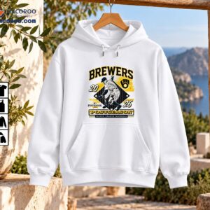 Brewers 2026 postseason vintage baseball graphic with batter, glove emblem, and navy and gold lettering