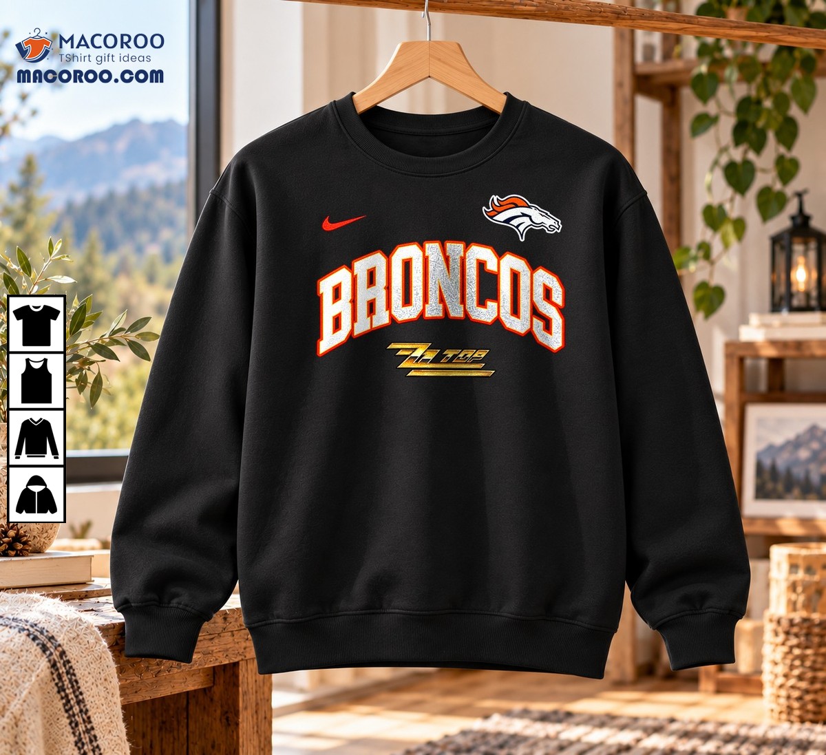 Broncos ZZ Top Vintage Rock Graphic Shirt Broncos ZZ Top Vintage Rock Graphic Shirt