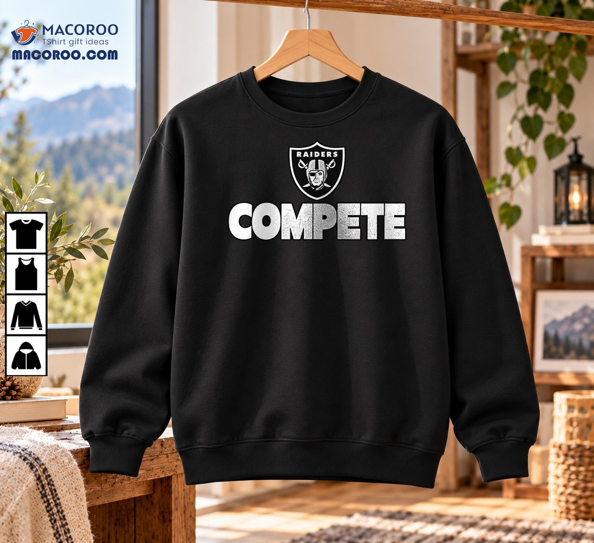 Compete Distressed Football Shield Graphic Shirt Compete Distressed Football Shield Graphic Shirt