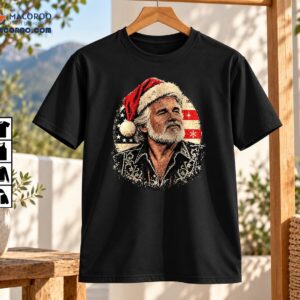 Country Singer Santa Hat American Flag Christmas Shirt
