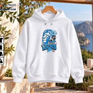 Detroit Lions One Pride Roaring Lion Football Shirt 3 Detroit Lions One Pride graphic featuring a blue lion portrait, roaring lion mascot, Detroit banner, bold LIONS lettering, and Since 1934 text