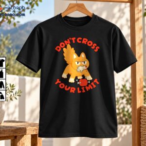 Don’t Cross Your Limit Winged Orange Cat Cartoon Shirt